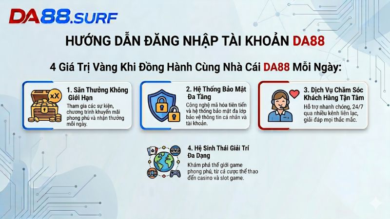 4 Giá Trị Vàng Khi Đồng Hành Cùng Nhà Cái DA88 Mỗi Ngày