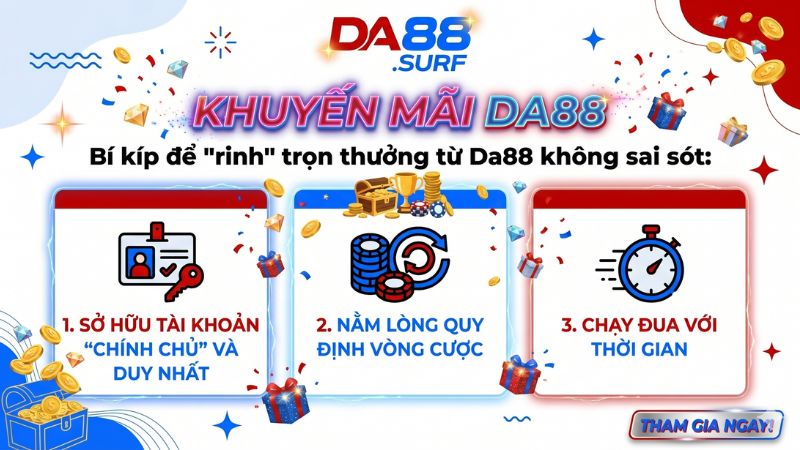 Bí kíp để "rinh" trọn thưởng từ Da88 không sai sót