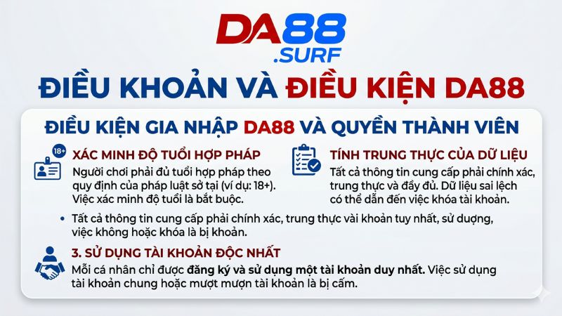 Điều kiện gia nhập Da88 và quyền thành viên