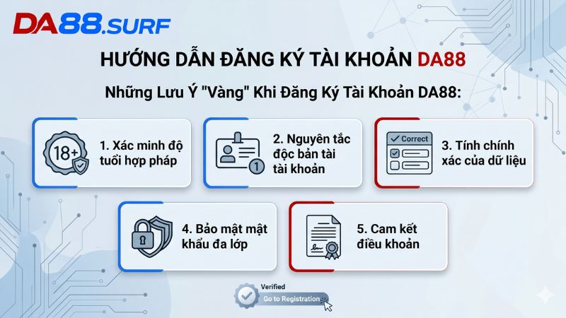Những Lưu Ý "Vàng" Khi Đăng Ký Tài Khoản DA88