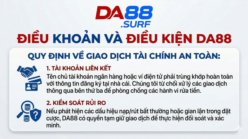Quy định về giao dịch tài chính an toàn tại Da88